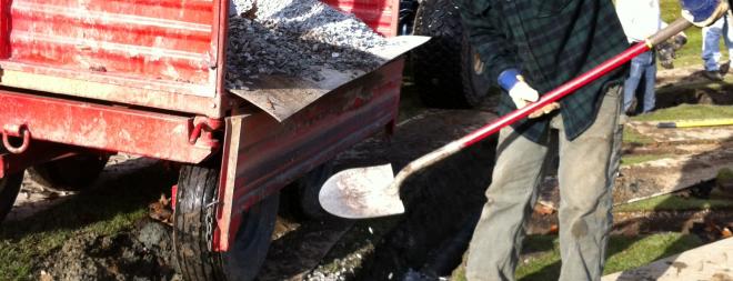 Drainage trench backfill