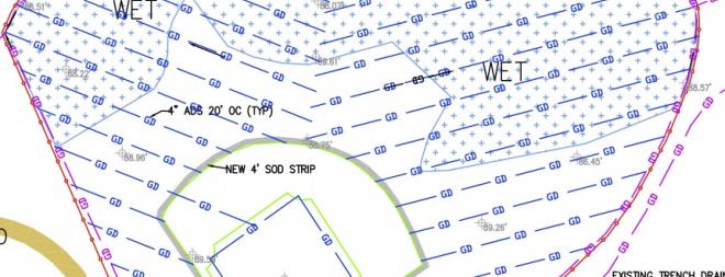 Falmouth High School baseball drainage design Athletic field drainage design