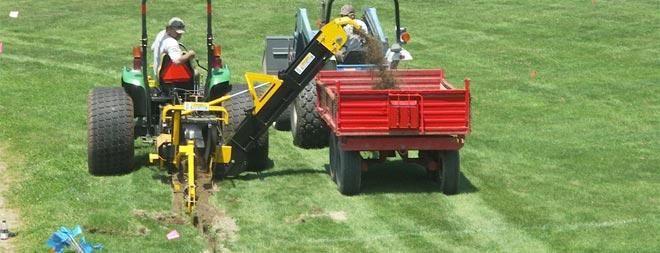 Falmouth High School baseball field Athletic field drainage trench