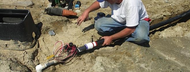 Westbrook Middle School - irrigation installation Athletic field pipe connection